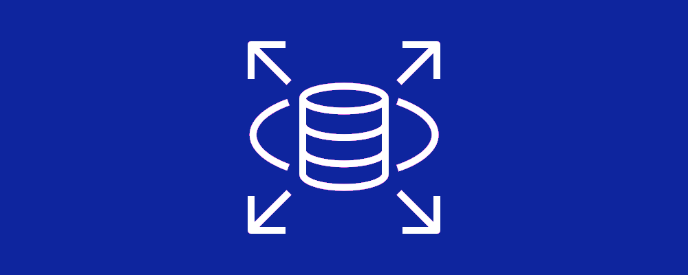 The AWS RDS logo in white with a blue background